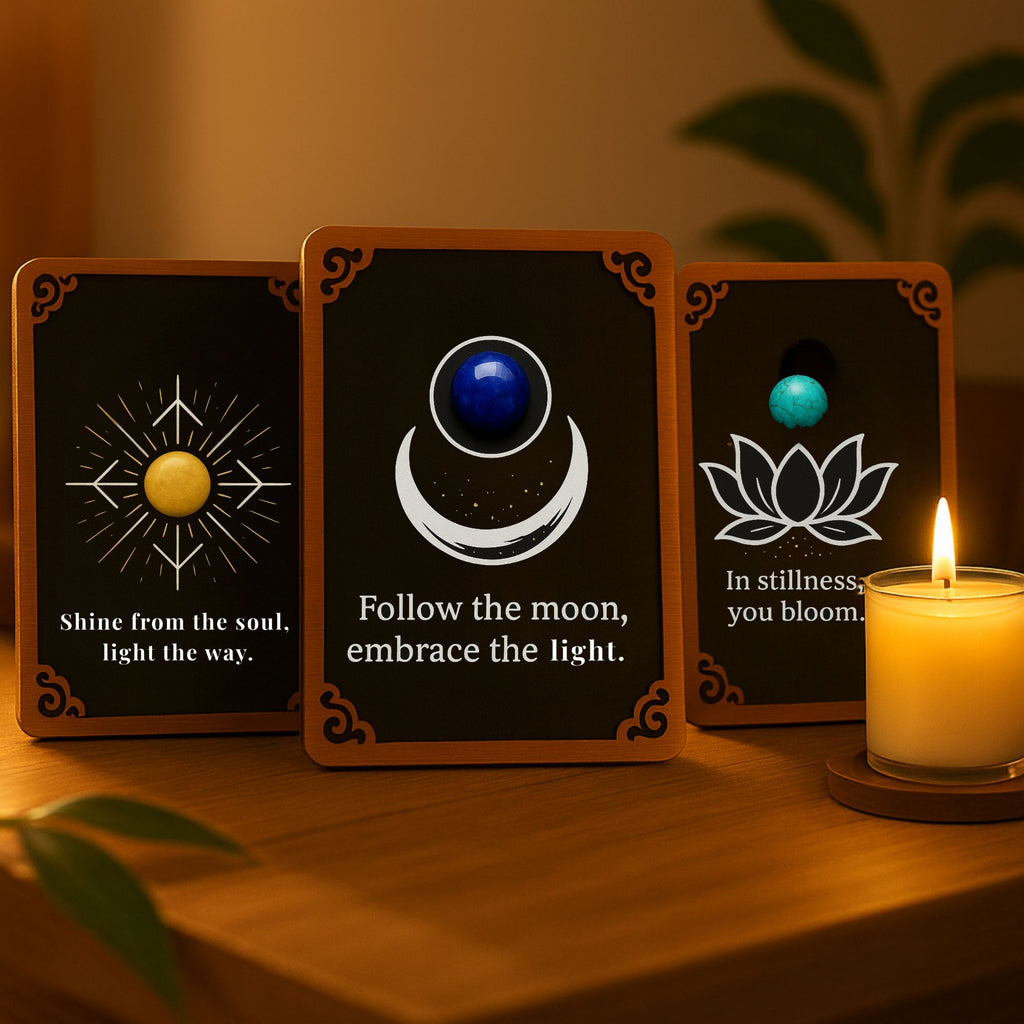 Totem Symbols Hand-painted Wooden Card Set (5 Designs) – Spiritual Art for Meditation, Altar & Gift Décor